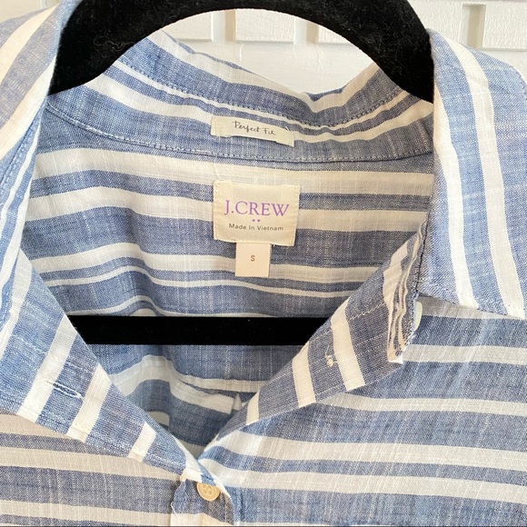 J. Crew Striped Gauze Boy Shirt size small - Picture 3 of 9
